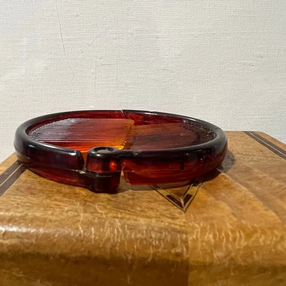 Vintage Amber Tortoiseshell Circular Folding Hair Comb Hinged ring retro updo